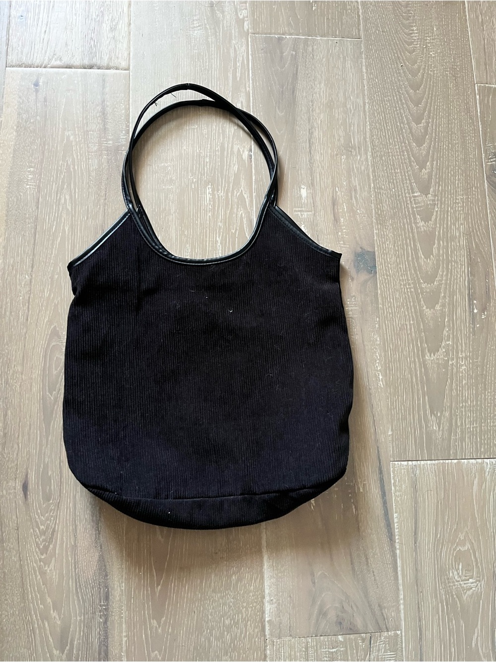 Corduroy Amazon Black Shoulder Tote Bag
